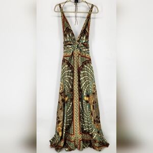 Nicole Miller 💯Silk Deep V Maxi Dress Y2k Vintage, wedding guest ,bridesmaid.